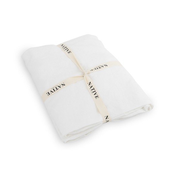 Bela enojna lanena posteljnina 135x200 cm Blanco – Native Natural-image-3