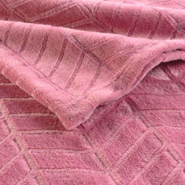 Rožnato pregrinjalo iz mikroflanele 180x220 cm Arya – douceur d'intérieur-image-2