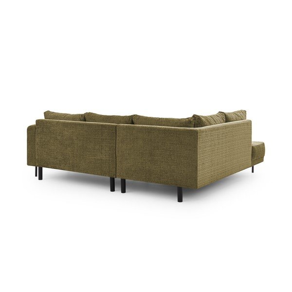 Zelena kotna sedežna garnitura iz šenilje (levi kot/v obliki črke L) Mauris  – Ropez-image-3