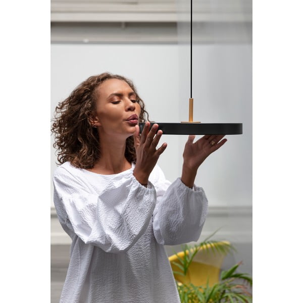 Črna LED zatemnitvena viseča svetilka s kovinskim senčnikom ø 31 cm Asteria Plus Mini – UMAGE-image-3