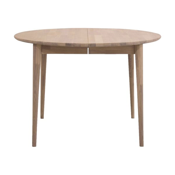 Okrogla raztegljiva jedilna miza iz hrastovega lesa Canett Martell, ø 110 cm