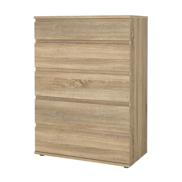 Visoka komoda v hrastovem dekorju v naravni barvi 77x107 cm Nova – Tvilum-image-3