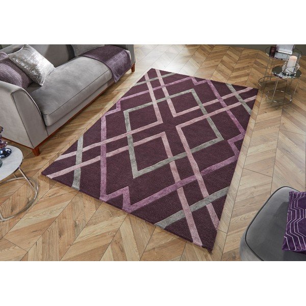 Vijolična preproga iz viskoze Flair Rugs Trellis, 160 x 230 cm-image-4