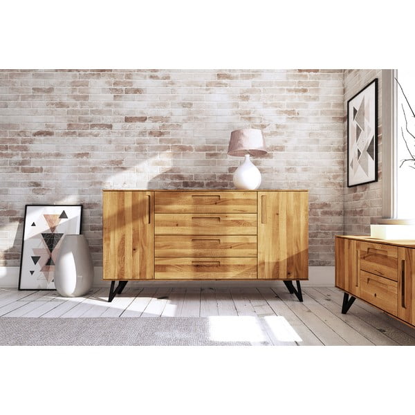 Visoka komoda iz hrastovega lesa 182x100 cm Golo - The Beds-image-1