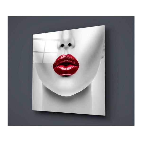 Slika na steklo Insigne Lips Rojo, 50 x 50 cm