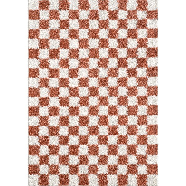 Kremno bela/v barvi terakote preproga 120x170 cm Grida – ESTE