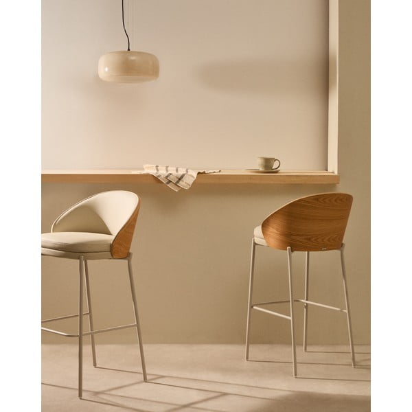 Barski stol v bež in naravni barvi (višina sedeža 65 cm) Eamy – Kave Home-image-2