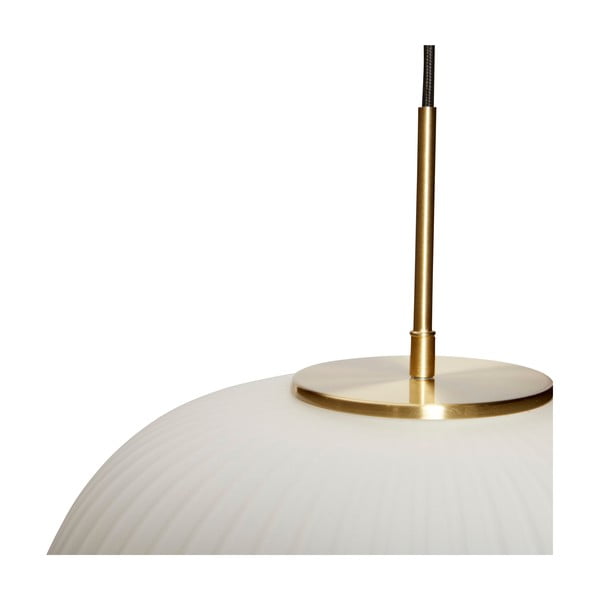 Bela viseča svetilka s steklenim senčilom ø 40 cm Serene – Hübsch-image-4