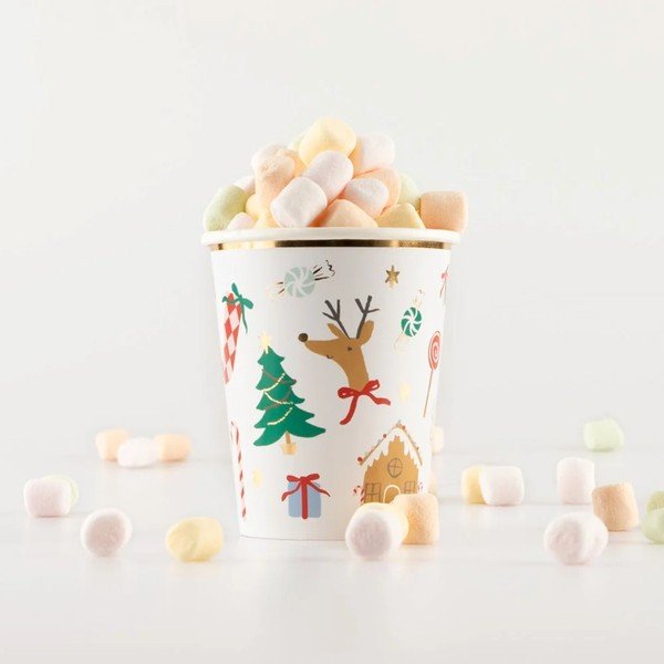 Papirnati kozarčki za enkratno uporabo v kompletu  8 ks Jolly Christmas – Meri Meri-image-1