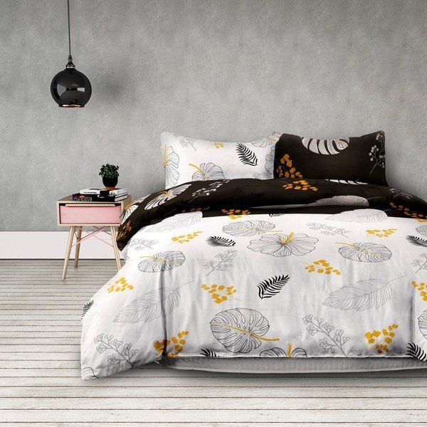 Flanelna posteljnina za enojno posteljo AmeliaHome Floral Rain, 155 x 220 cm-image-1