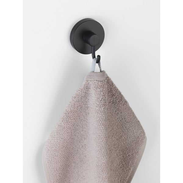 Komplet 2 črnih stenskih kavljev za brisače Wenko Vacuum-Loc® Pavia-image-1