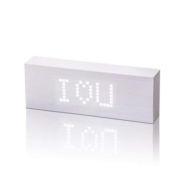 Bela budilka z belim LED zaslonom Gingko Message Click Clock-image-2