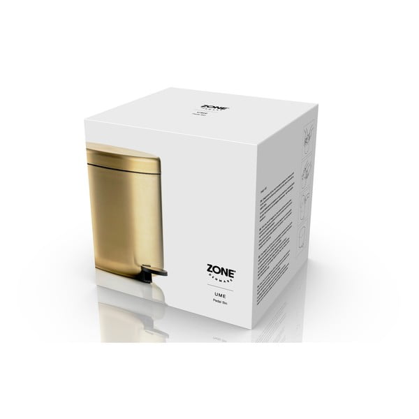 Medeninast koš za smeti s pedalom iz nerjavečega jekla 4 l Ume Brass – Zone-image-3