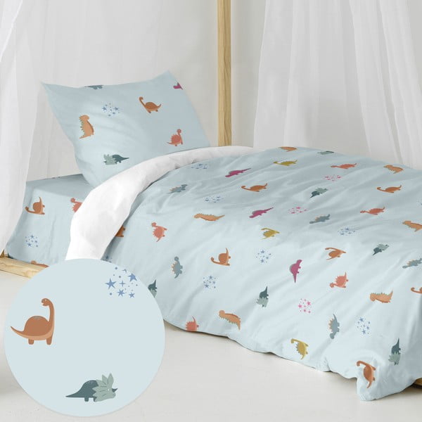 Enojna bombažna otroška posteljnina 140x200 cm Mini dinosaur – Happy Friday