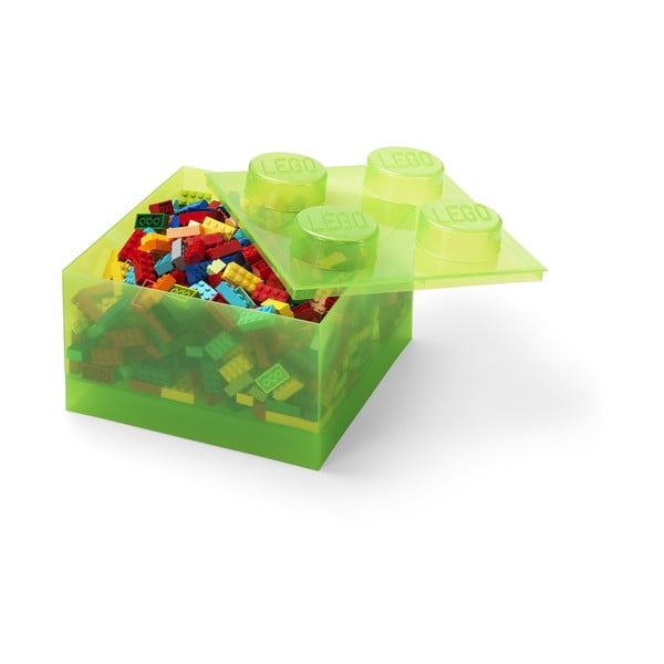 Zelena plastična otroška škatla za shranjevanje 25x25x18 cm – LEGO®-image-2