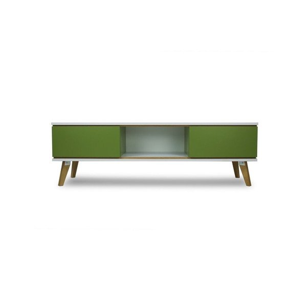 Zelena TV-komoda v lesnem dekorju SKANDICA Jorgen-image-4