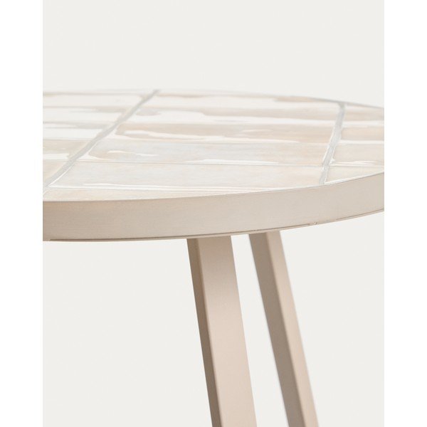 Okrogla vrtna mizica s keramično ploščo ø 45 cm Tella – Kave Home-image-4