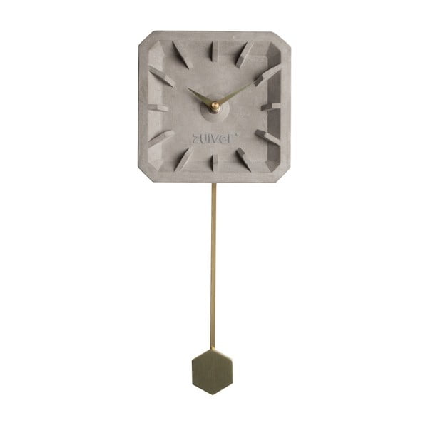 Betonska stenska ura z detajli iz medenine Zuiver Tiktak