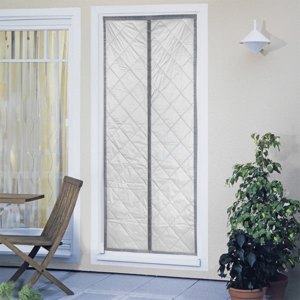 Siva/srebrna izolacijska zavesa za vrata 90x200 cm – Maximex-image-1