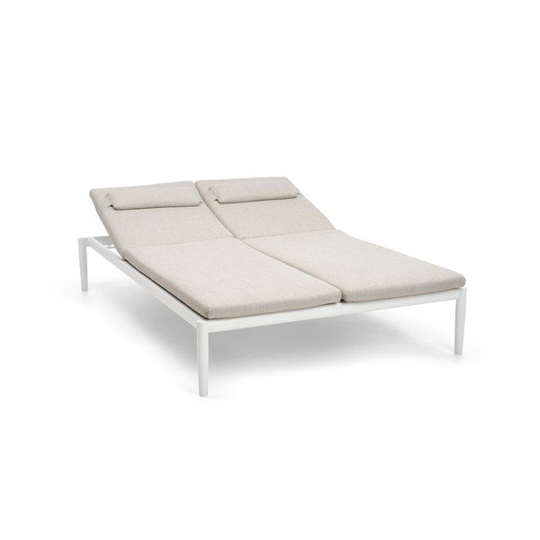 Kremno bel kovinski vrtni ležalnik Switch – Diphano-image-1