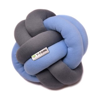 Modro-siva bombažna pletena žoga T-TOMI, ø 20 cm