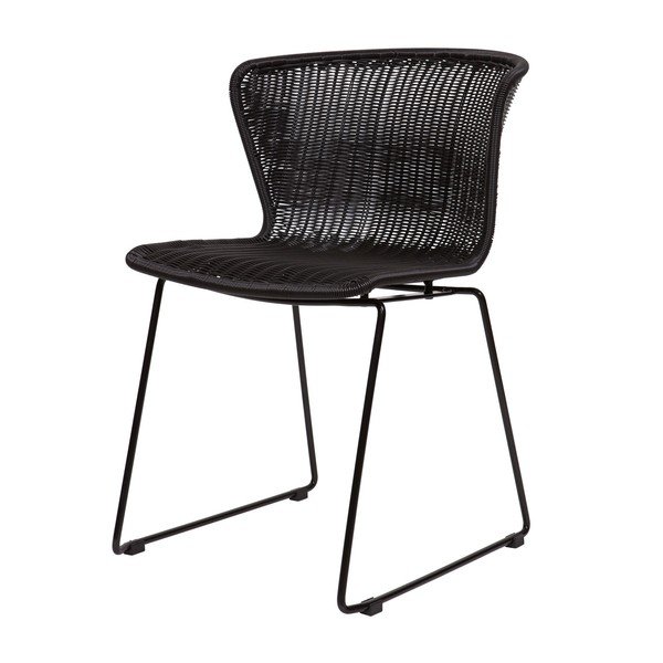 Črni vrtni stoli v kompletu 2 ks iz umetnega ratana Wings – WOOOD