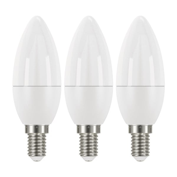 Komplet 3 žarnic LED EMOS Classic Candle Neutral White, 5W E14