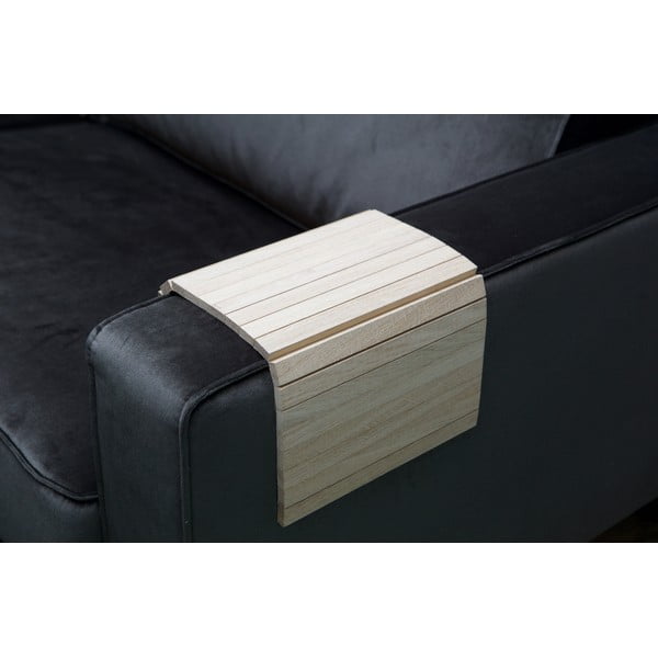 Rjav fleksibilen lesen naslon za roke za kavč WOOOD Tray