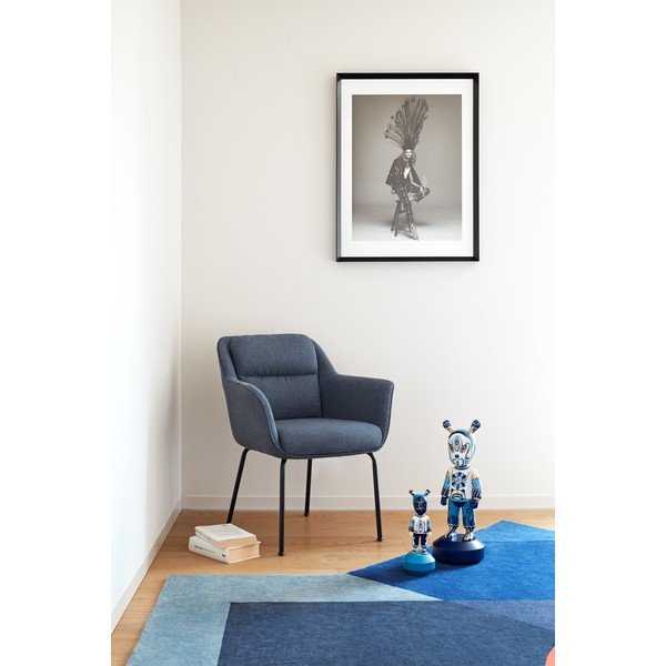 Gorčično rumen oblazinjen jedilni stol z nasloni za roke Sadira – Teulat-image-1