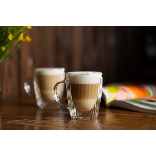 Steklene skodelice v kompletu za kapučino 2 ks 250 ml Livio Duo – Vialli Design-image-3