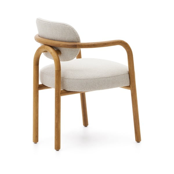 Rjav/kremno bel jedilni stol Melqui – Kave Home-image-4