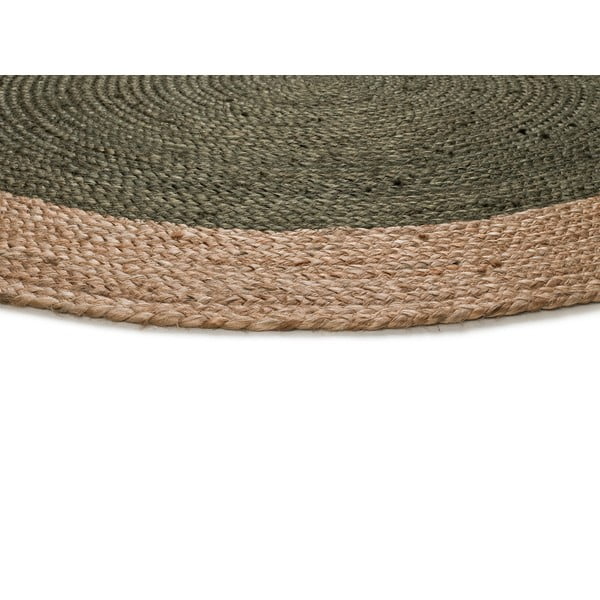 Zelena/naravna okrogla preproga ø 90 cm Mahon – Universal-image-3