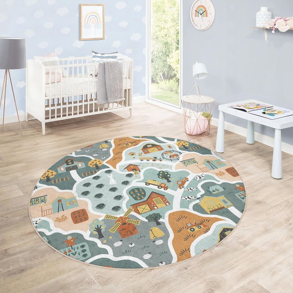 Pralna otroška igralna preproga ø80 cm Farmer's Life – Mila Home-image-3