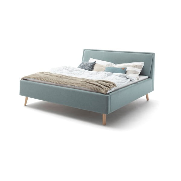 Modra/siva oblazinjena zakonska postelja s prostorom za shranjevanje z letvenim dnom 160x200 cm Frieda – Meise Möbel-image-4