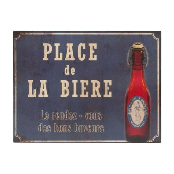 Kovinski dekorativni znak 33x25 cm Place De La Biere – Antic Line