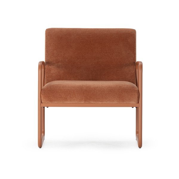 Fotelj iz šenilje v barvi terakote Vince – MOME-image-2