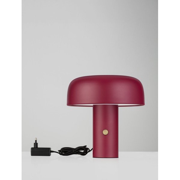 Bordo rdeča kovinska LED zatemnitvena namizna svetilka (višina 31 cm) Noelia – Nova Luce-image-2