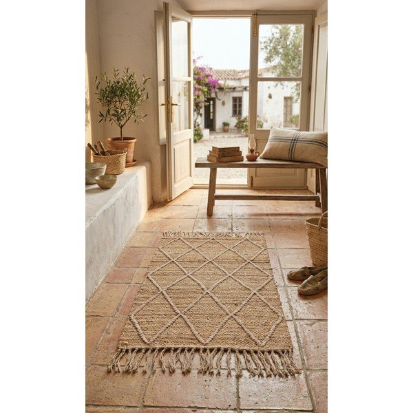 Ročno tkana preproga iz jute v naravni barvi 60x90 cm Shaila – Yes Everyday-image-1