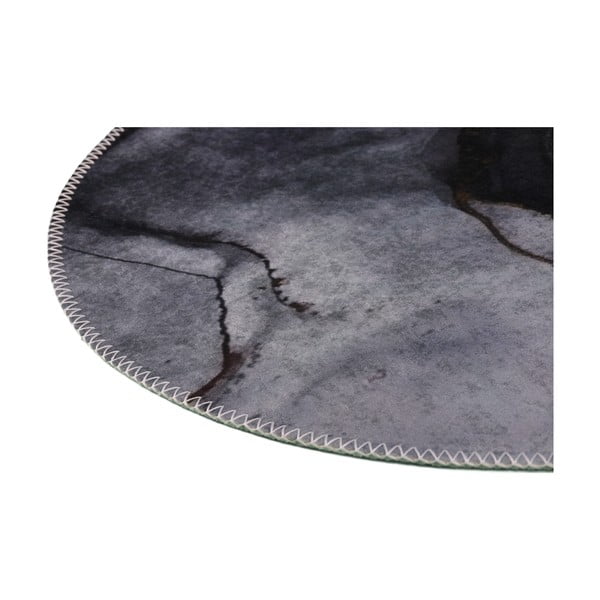 Črna/bela pralna okrogla preproga ø 120 cm – Vitaus-image-2