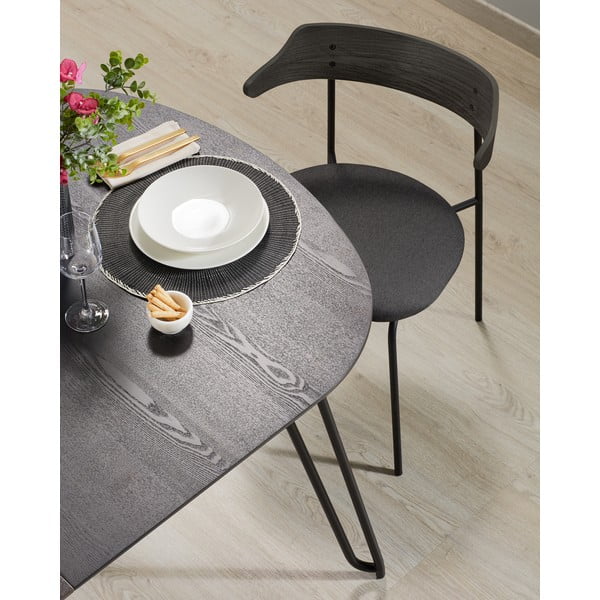 Raztegljiva jedilna miza z mizno ploščo v jesenovem dekorju 90x140 cm Norfort – Kave Home-image-1