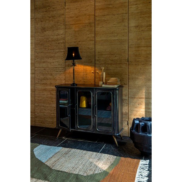 Črna kovinska vitrina 100x80x37 cm Denza – Dutchbone-image-1
