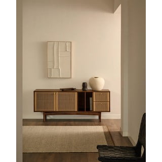 Rjava nizka komoda v orehovem dekorju 180x73 cm Elan – Kave Home