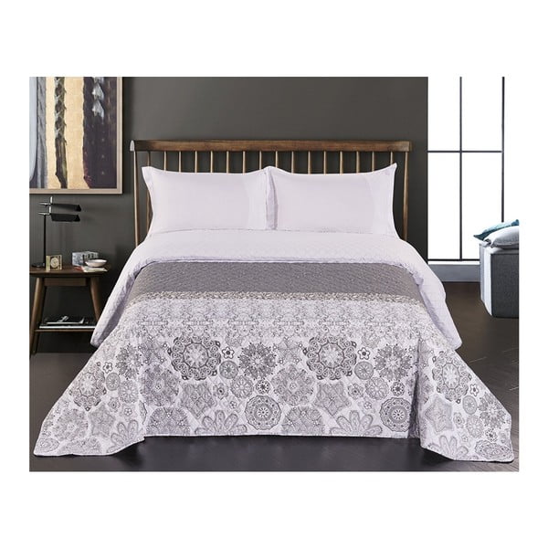 Bela in siva obojestranska posteljna prevleka iz mikrovlaken DecoKing Alhambra, 260 x 240 cm-image-4