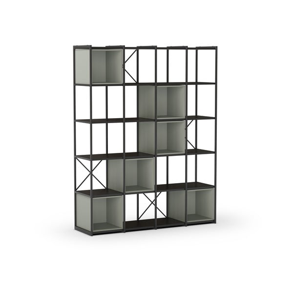 Zeleno-črn regal 140x179 cm Anya – Marckeric-image-3