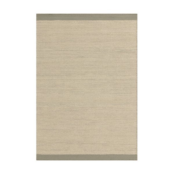 Kremno bela/žajbljevo zelena ročno tkana volnena preproga 120x170 cm Lima Sage – Asiatic Carpets