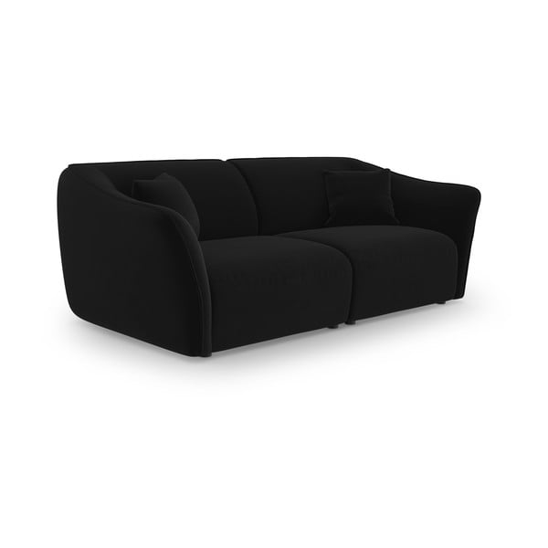 Črna žametna sedežna garnitura 206 cm Tokyo – Cosmopolitan Design-image-3