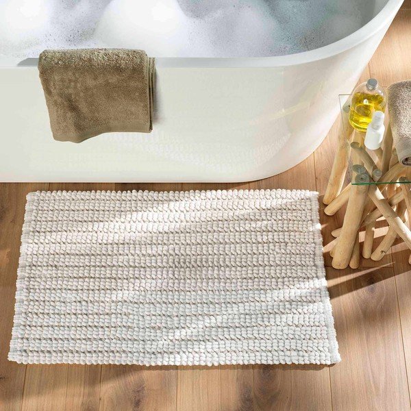 Bela kopalniška preproga 50x80 cm Voltis – douceur d'intérieur-image-1