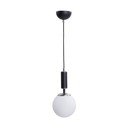 Bela/črna viseča svetilka s steklenim senčnikom ø 15 cm Hector – Squid Lighting