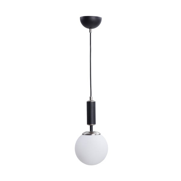 Bela/črna viseča svetilka s steklenim senčnikom ø 15 cm Hector – Squid Lighting