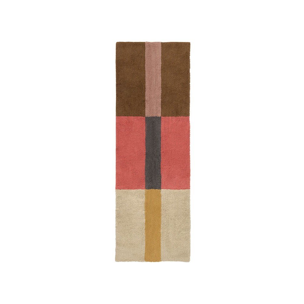 Ročno tkan volnen tekač 80x230 cm Chroma Spiced Coral